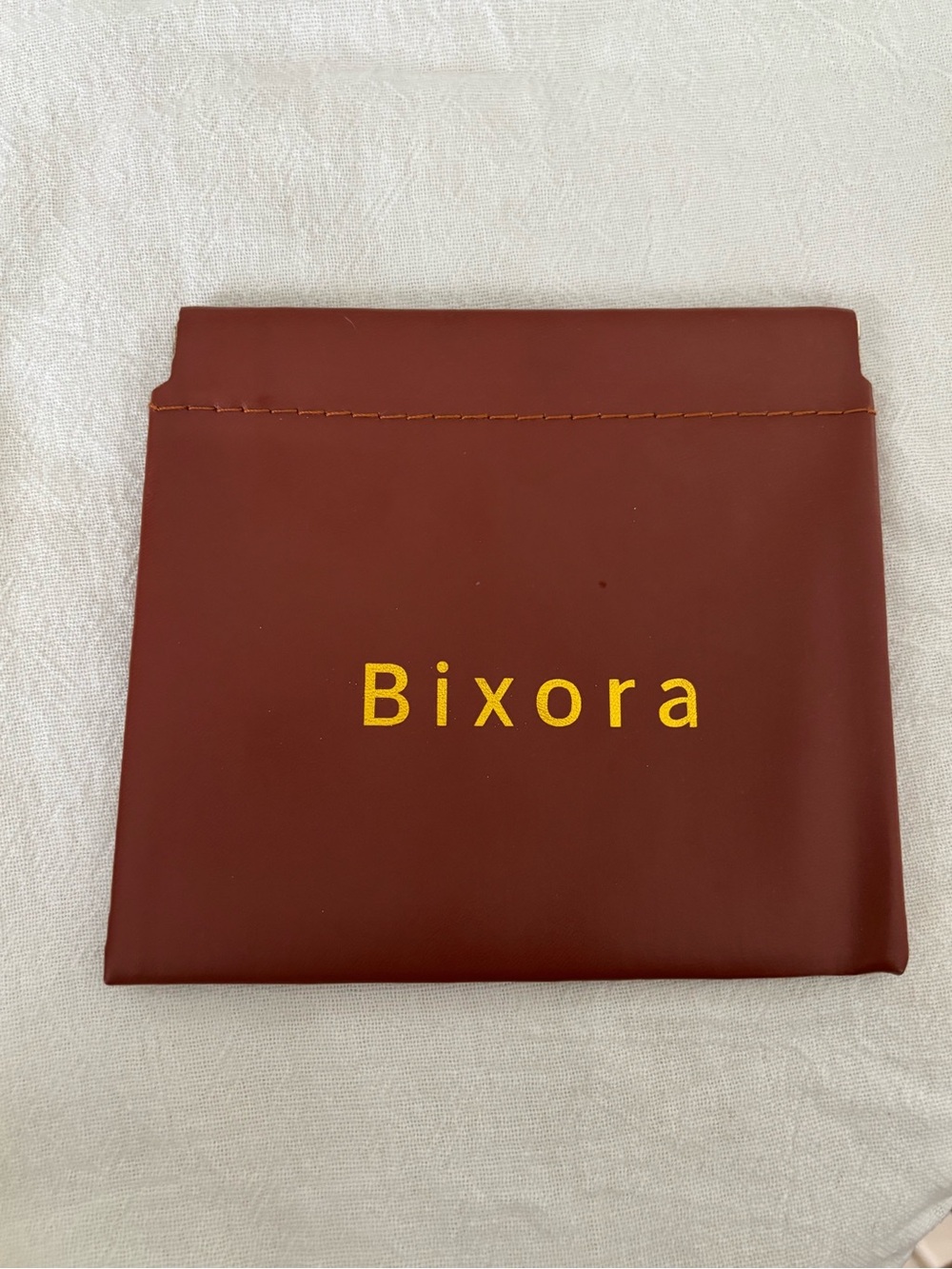 Bixora Brown Leather Coin Pouch Squeeze Top Jewelry Storage Small Purse Case